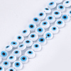 Handmade Evil Eye Lampwork Beads Strands X-LAMP-S191-02A-08-2