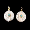 Natural Baroque Keshi Pearl Pendants PALLOY-JF05957-1