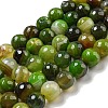 Faceted Natural Banded Agate Beads Strands G-F447-12mm-O05-1