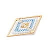 Glass Seed Beaded Connector Charms PALLOY-MZ01110-02-4