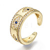 Evil Eye Cubic Zirconia Cuff Ring for Her RJEW-N035-051-NF-3