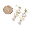 ABS Plastic Imitation Pearl & Glass Seed Earrings EJEW-JE05799-4