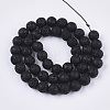 Spray Painted Natural Lava Rock Beads Strands G-N0324-D-01-2