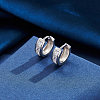 925 Sterling Silver Cubic Zirconia Hoop Earrings EJEW-L294-015P-2