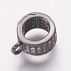 Brass Cubic Zirconia Tube Bails KK-P134-63B-2