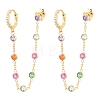 304 Stainless Steel Rhinestone Hoop Earrings EJEW-A161-04G-02-2