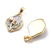 Brass Enamel Pendants KK-B129-25G-02-2