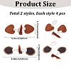 8Pcs 2 Styles Resin Button BUTT-GF0004-34-2