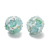 Polymer Clay Rhinestone Beads with Resin X-RESI-Z045-07-1