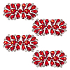 4Pcs Flower Alloy & Glass Rhinestone Applques DIY-MA0007-20B-1
