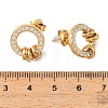 304 Stainless Steel Micro Pave Cubic Zirconia Stud Earrings for Women SA-A003-02B-G-3