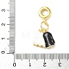Brass Enamel European Dangle Charms KK-I355-23G-01-3