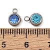Birthstone 201 Stainless Steel Rhinestone Charms STAS-G368-01P-4