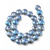 Electroplate Transparent Glass Beads Strands EGLA-M032-01A-PL02-4