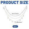 4Pcs Brass Chain Belts HJEW-CA00099-2