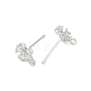 Brass Micro Pave Clear Cubic Zirconia Stud Earring Findings KK-Z099-02P-01-2