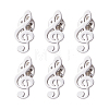 6Pcs Musical Note 304 Stainless Steel Lapel Pin Backs for Backpack Clothes JEWB-FH0003-12P-1