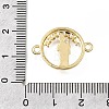 Religion Brass Micro Pave Clear Cubic Zirconia Connector Charms KK-G602-07G-11-3