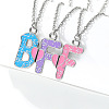 3Pcs 3 Colors Zinc Alloy Enamel Magnetic BFF Pendant Necklaces for Friend FS-WG36493-01-1