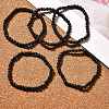 Natural Lava Rock Round Beads Stretch Bracelets BJEW-G550-07-4mm-1