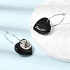 Natural Obsidian & 304 Stainless Steel Hoop Earrings for Women EJEW-G475-02P-05-3