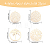 32Pcs 4 Styles Brass Pendants KKC-CA0001-08-2