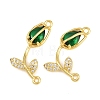 Rack Plating Brass Micro Pave Clear Cubic Zirconia Flower Connertor Charms KK-Z043-03H-1