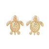 Sea Turtle Alloy Stud Earrings for Women EJEW-A112-04KCG-2