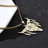 Punk Style 304 Stainless Steel Laser Cut Cattle Head Pendant Box Chain Necklaces for Women Men NJEW-E156-04G-3