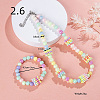 Rainbow Color Resin Beaded Stretch Bracelets & Necklaces for Kids WGBA309-02-1