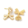 Rack Plating Brass & Natural Shell Stud Earrings EJEW-C095-02G-2