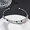 Brass Micro Pave Cubic Zirconia Cuff Bangles KK-D112-02P-4