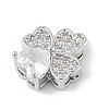 Brass Micro Pave Clear Cubic Zirconia Charms KK-R219-30P-2