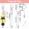 20Pcs Alloy Beadable Bar Keychain for DIY Crafts Jewelry Making KEYC-SC0001-14-2