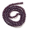 1 Strand Opaque Solid Medium Purple Color Faceted Crystal Glass Rondelle Beads Strands X-EGLA-F049A-08-5