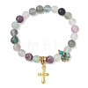 Religion Alloy Cross Charm Bracelets BJEW-JB13402-2