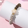 Natural Moon and Star Xingyue Bodhi & Wood & Brass Spacer Beads Beaded Stretch Bracelets for Women BJEW-TA00749-1