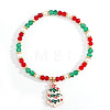 Christmas 304 Stainless Steel Enamel Charm Bracelets UB9806-6-1