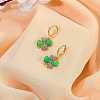 Four Leaf Clover Hoop Earrings Alloy Huggie Hoop Earrings Green Shamrock Hoop Earrings Rhinestone Hoop Earrings St Patrick's Day Ear Jewelry Gift for Women JE1083A-4