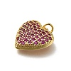 Brass Micro Pave Cubic Zirconia Pendants KK-C090-42G-04-2