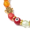 Evil Eye Resin & Acrylic Beaded Stretch Bracelets BJEW-JB10431-4