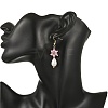 Anti-Tarnish Electroplate Bicone Glass Pearl Teardrop Beads Dangle Earrings EJEW-MZ00765-03-4