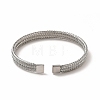 304 Stainless Steel Mesh Chains Shape Open Cuff Bangle for Women BJEW-C033-01P-3