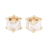 Brass Clear Cubic Zirconia Beads KK-B186-21B-G-1