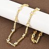 Brass Pave Clear Cubic Zirconia Heart Link Chain Necklaces KK-CBA4547-16B-G-3