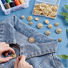 60Pcs 5 Styles 1-Hole Alloy Hollow Shank Buttons BUTT-GA0001-47-3