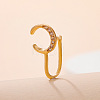 Brass Micro Pave Clear Cubic Zirconia Moon Clip on Nose Rings WGC90A3-01-2