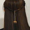 Ethnic Style Tassel Brass with Cubic Zirconia Hair Extension Chain for Women PU2601-3