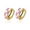 Tartan Design Alloy Enamel Hoop Earrings FS-WG3E240-09-1