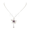 Natural Amethyst Alloy Star Pendant Necklaces for Women NJEW-TA00273-03-3